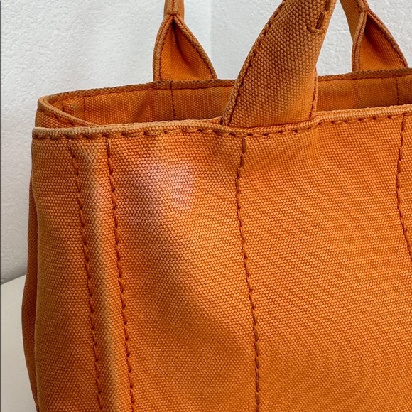 💯Authentic Prada  Canapa Orange Tote Bag🍀 - Picture 10 of 17